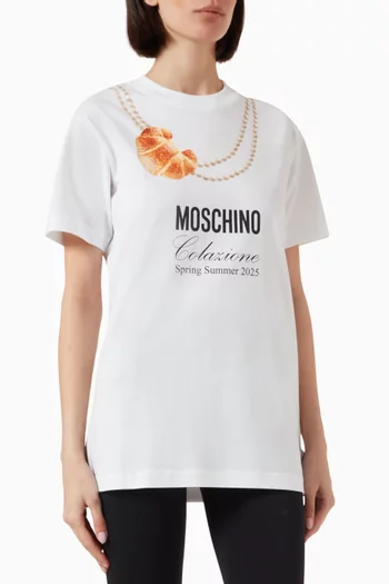 Croissant Logo-print T-shirt in Cotton