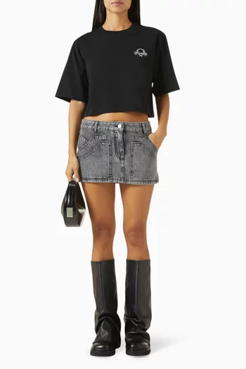 Crop Logo T-shirt in Cotton