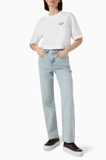 Crop Logo T-shirt in Cotton