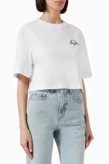 Crop Logo T-shirt in Cotton