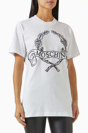 Embroidered-logo T-shirt in Cotton