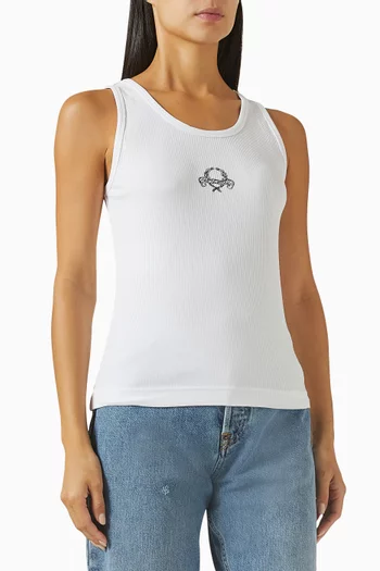 Logo Tank Top in Viscose Blend