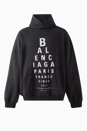 Unisex Optical Large-fit Hoodie in Fleece