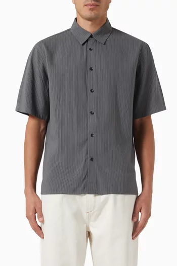 Dalton Dobby Striped Shirt in Rayon-blend