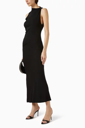 Draped Maxi Dress in Crepe Jersey