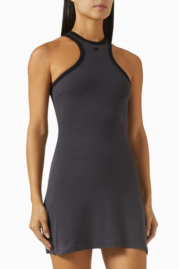 Scuba Contrast Mini Dress in Cotton