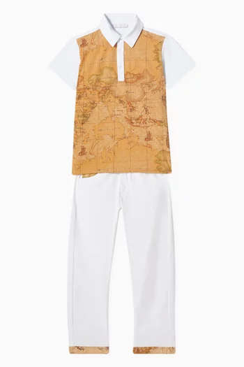 Geo Polo Shirt in Cotton Jersey