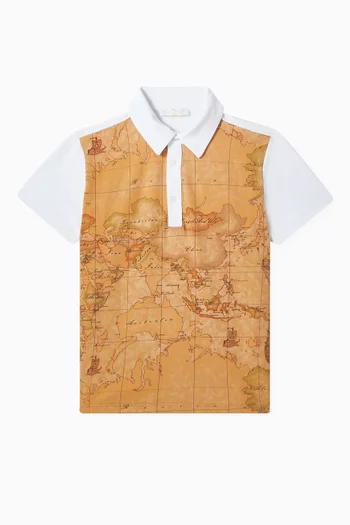 Geo Polo Shirt in Cotton Jersey