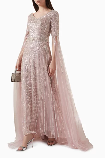 Bead-embellished Gown in Tulle