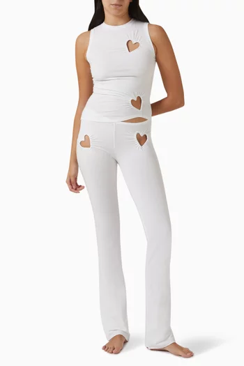 Cotton Jersey Heart Flare Leggings