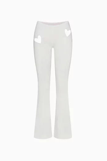 Cotton Jersey Heart Flare Leggings