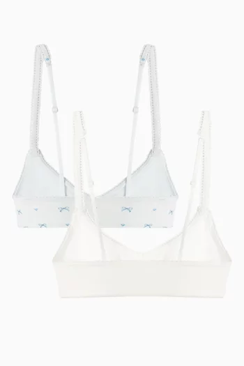 Fits Everybody Picot Skimpy Scoop Bralette, Set of 2