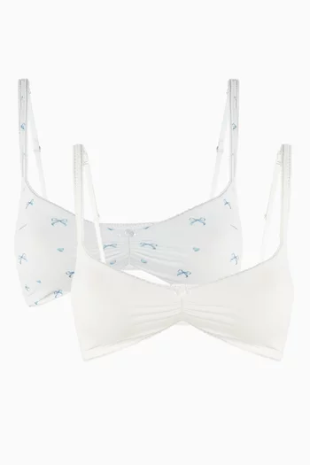 Fits Everybody Picot Skimpy Scoop Bralette, Set of 2