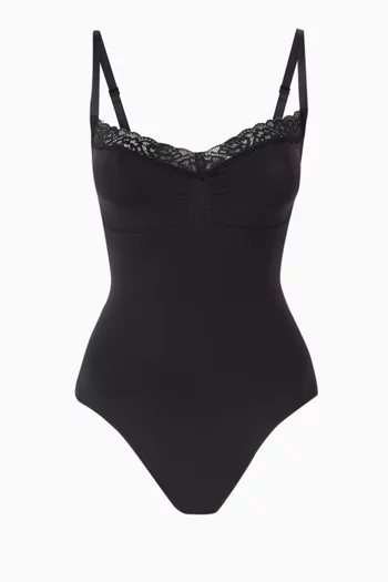 Seamless Sculpt Lace Thong Bodysuit