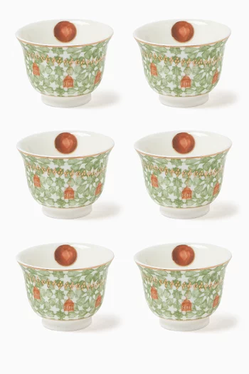 Sahara Chaffe Cups in Porcelain, Set of 6