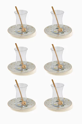 Istikana Nouri Cups and Saucers, Set of 6