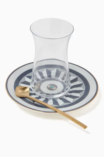 Pieces of Time Istikana Cups, Saucers and Spoons, Set of 6