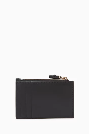 Logo Card Case in Smooth Leather