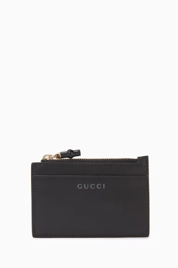 Logo Card Case in Smooth Leather
