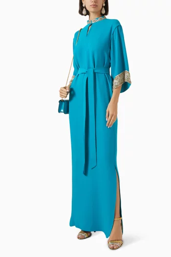 فستان طويل بتطريزات كادي كوتور