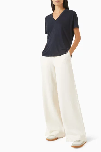 V-neck T-shirt in Viscose-blend Jersey