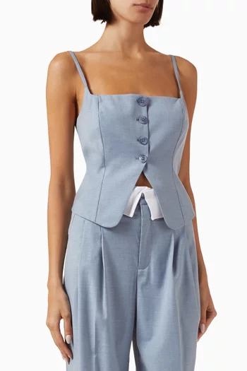 Cami Top in Twill Suiting