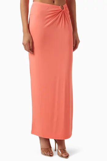 Metal Ring Maxi Skirt in Jersey
