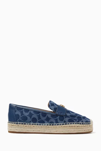 Camilla Slip-on Espadrilles in Signature Denim