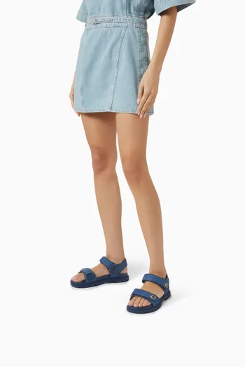 Brynn Logo Sandals in Denim