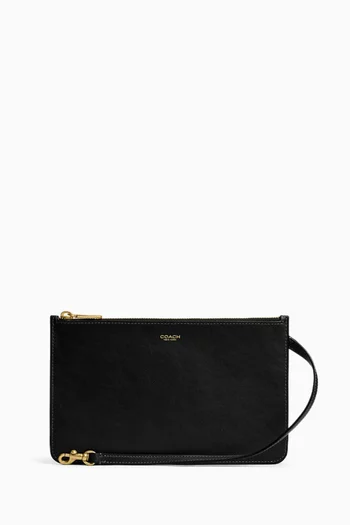 New York Zip Pouch in Leather