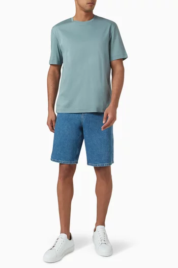 Crewneck T-shirt in Mercerised Cotton