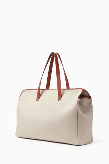 Laguna Shopper Bag in Linen & Leather