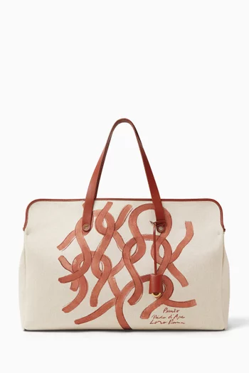 Laguna Shopper Bag in Linen & Leather