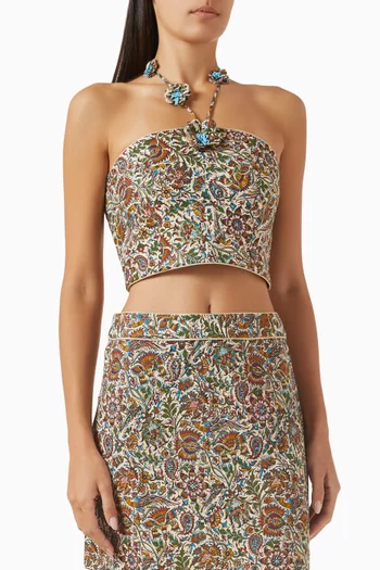 بلوزة هافا بتصميم صدرية كتان