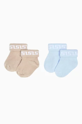 Greca Socks, Pack of 2