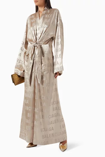 All-over Logo Robe Dress in Jacquard