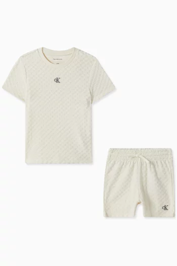 Logo Co-ord Set in Towel Terry
