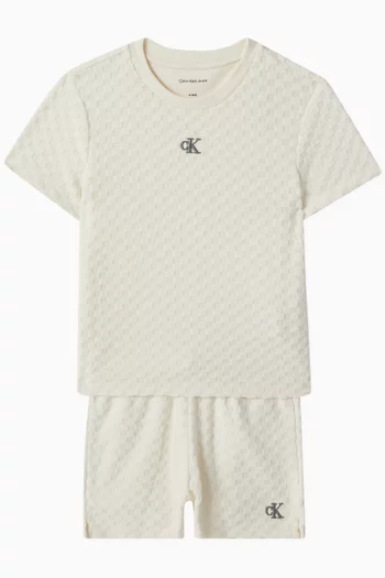 Logo Co-ord Set in Towel Terry