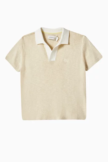 Polo Shirt in Linen-blend