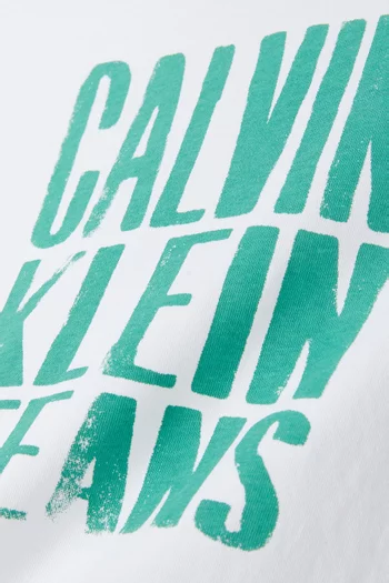 Slogan Logo T-shirt in Cotton