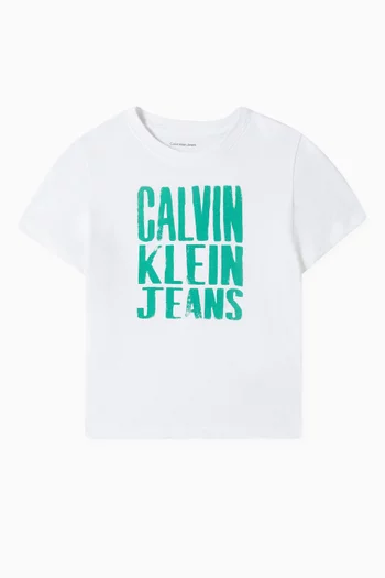 Slogan Logo T-shirt in Cotton