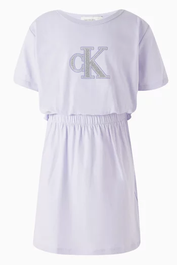 Metallic Monologo T-shirt Dress