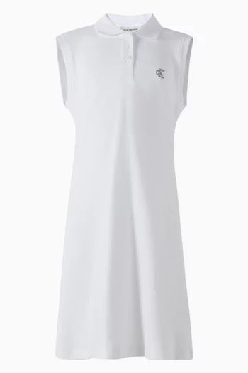 Loose Polo Dress in Cotton Pique