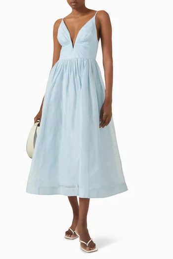 Illuminate Midi Dress in Linen Blend