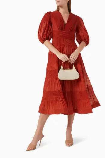 Pleated Midi Dress