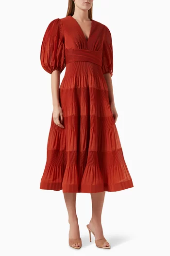 Pleated Midi Dress