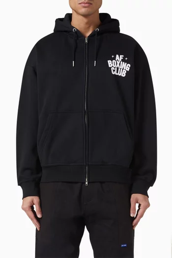 Boxing Club Zip Hoodie in Cotton