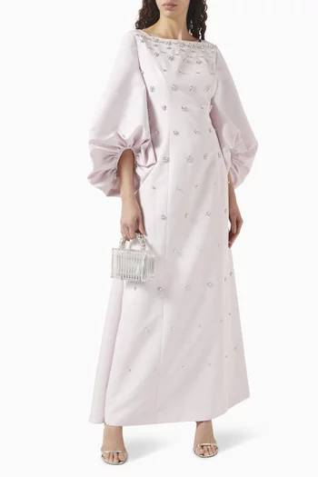 Salma Cocoon-sleeve Gown in Faille