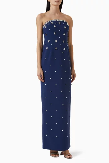 Devon Embellished Gown in Crepe
