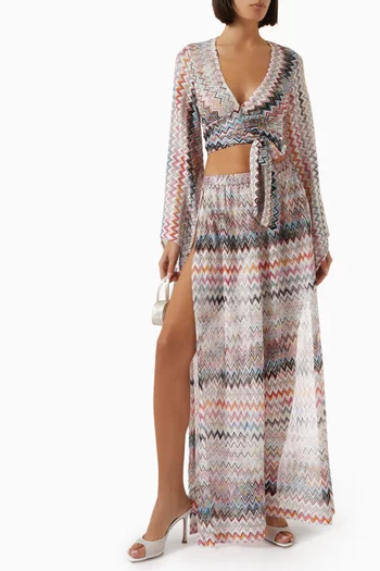 Zig-zag Wide-leg Cover-up Pants